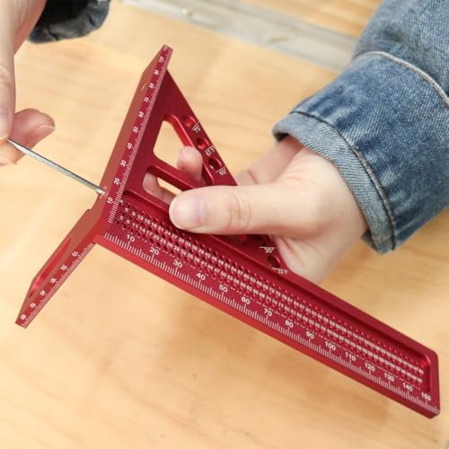 Aluminum Miter Triangle Layout Measuring Tool Measuring Ruler Woodworking Square Protractors 22.5-75 Degree Accurate Measurement - Image 9