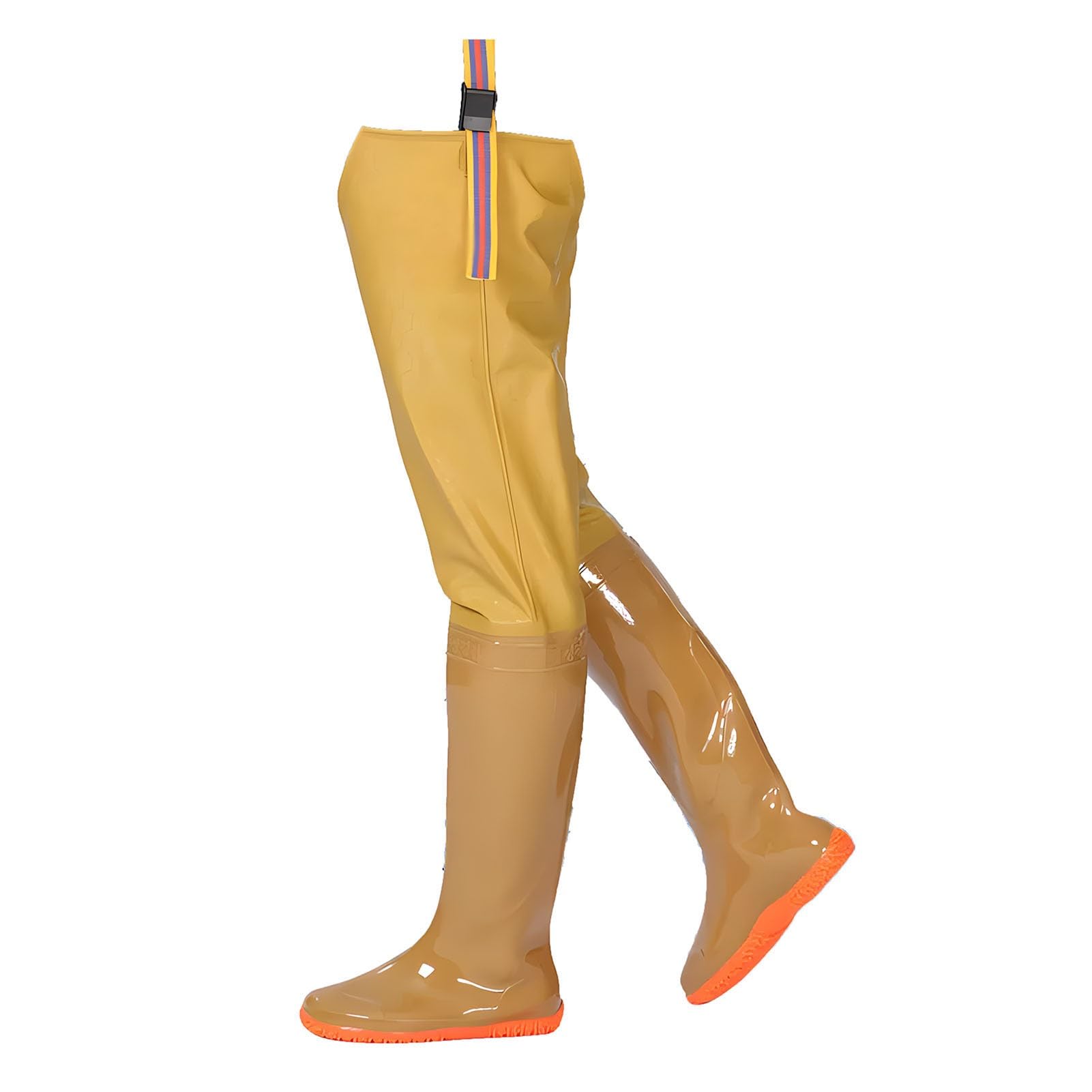 Stivali di gomma impermeabili per trampolieri dell Stivali da pesca da uomo, stivali da pesca in PVC giallo for esterni, non facilmente deformabili, for guadare stagni di estrazione di sabbia(6.5)