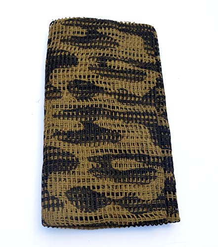 Rifle Sniper Veil Camouflage Netting Mesh Gun Wrap Material - Camo Patterns (2Pc Set) (Black/DE Multicam)