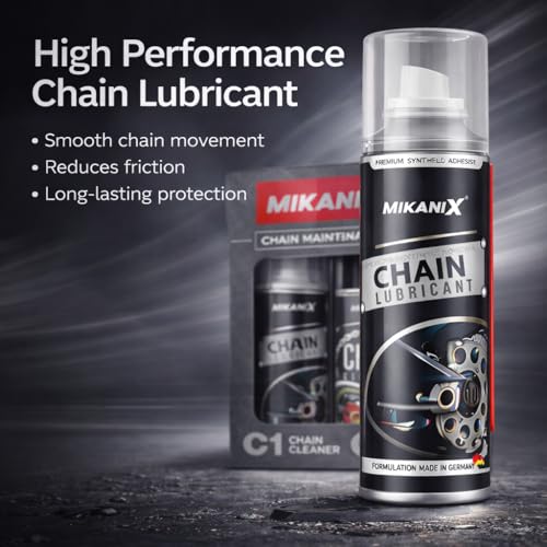 Image of MIKANIX Bike Chain Lubricant and Chain Cleaner Spray with Cleaning Brush for Motorcycle and Bicycle (300 ml)