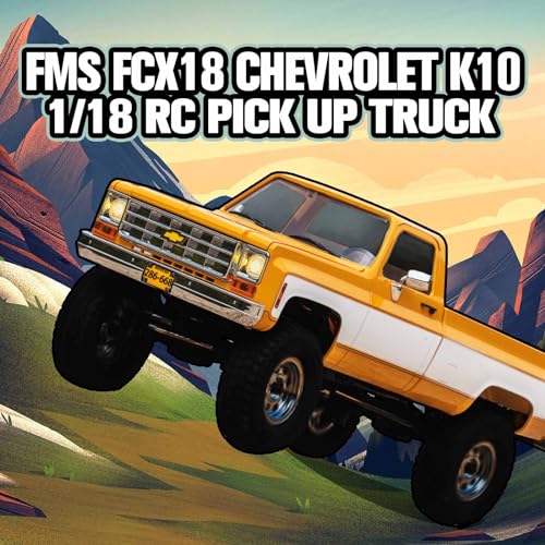 Image of FCX18S FMS 1 /18 Chevrolet K10 S RC Truck, Officially Licensed 4WD RC Crawler 2 Speeds Switch with LED Lights, Off-Road RC Model for Adults (Black)