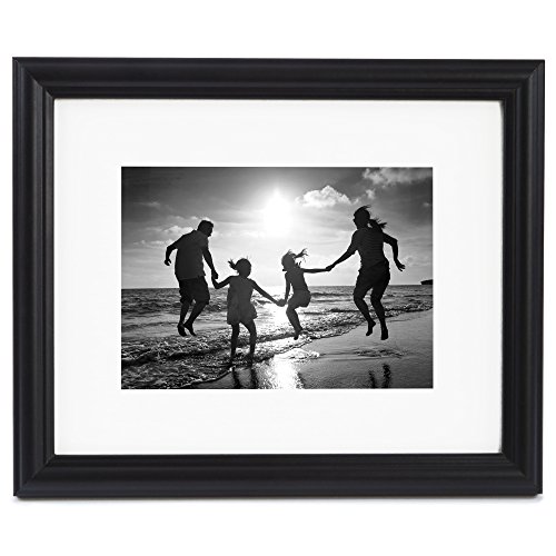 Americanflat 11x14 Decorative Black Picture Frame - Display Pictures 8x10 Inches with Mat - Display  - //coolthings.us