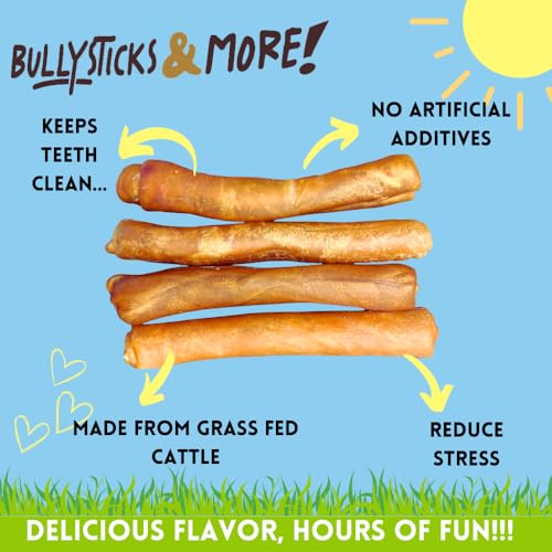 Image of BULLYSTICKS & MORE 10 Inch Beef Collagen Rolls for Dogs (Extra Thick - 4 Count) - Bones for Dogs - Dog Parents Choice - No Hide Beef Cheek Rolls