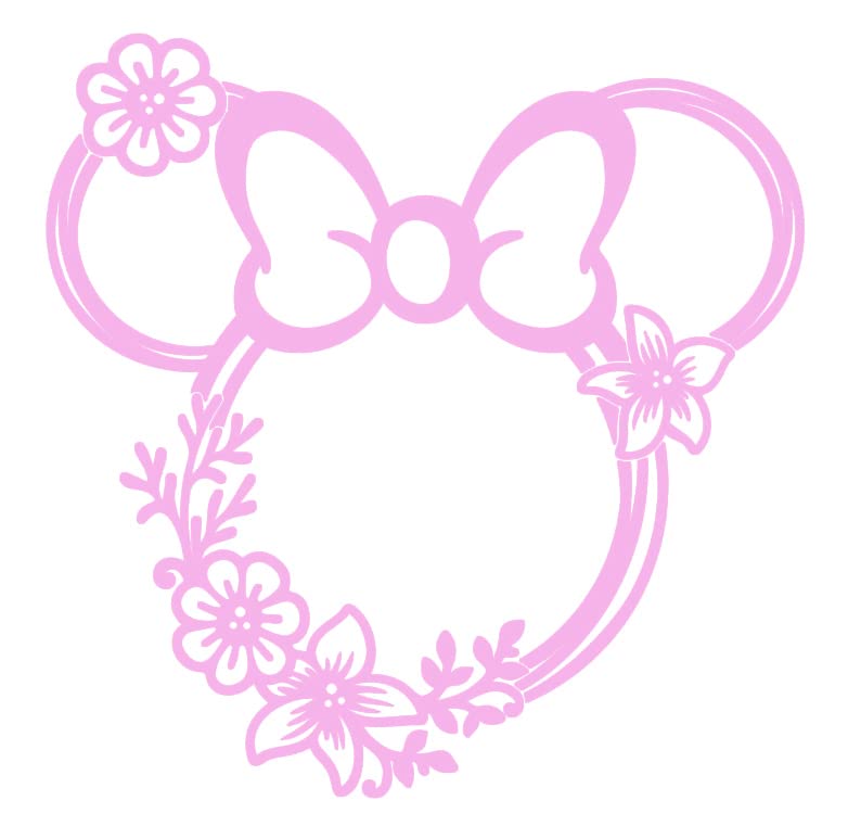 Pegatina de vinilo de Minnie para portátiles y furgonetas color rosa diseño CCI2923