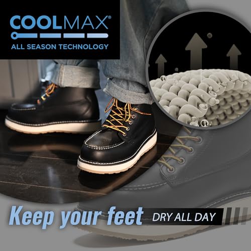 ROCKROOSTER Trinidad 6" Black Steel Toe Wedge Work Boots for Men, Durable Leather Welted Moc Toe Heritage Men's Safety Boots SAP2301 VAP23013