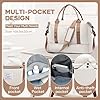 HPLQQ Sac de Voyage Femme, Bagage Cabine 45x36x20 Easyjet, Imperméable Sac fourre-Tout de Sport pour Week-End pour Travel Gym Danse avec Compartiment Chaussures,B10-beige Marron #5