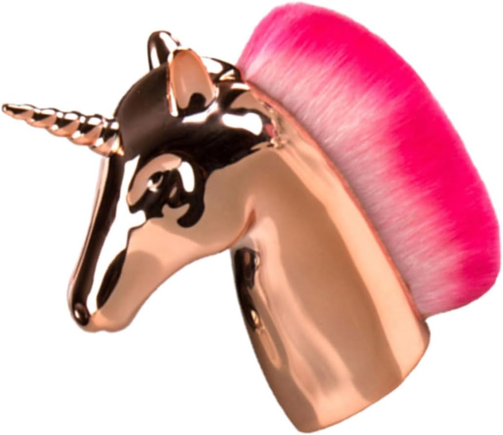 minkissy Unicorn Shape Design Makeup Brush for Women Girls Professional Cosmetics Powder Blush Brush Handle Bristles for Face Highlighter Application