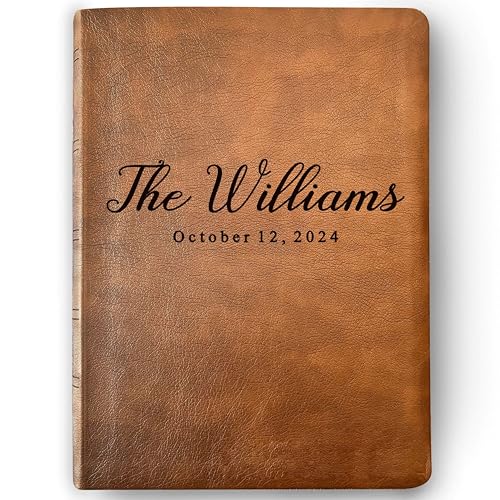 STARKENBURG COMPANY Personalized NASB Family Bible, NASB Custom Family Tree Bible, Wide Margin, Custom Engraved for Wedding, Christian Gift, Wedding Gift
