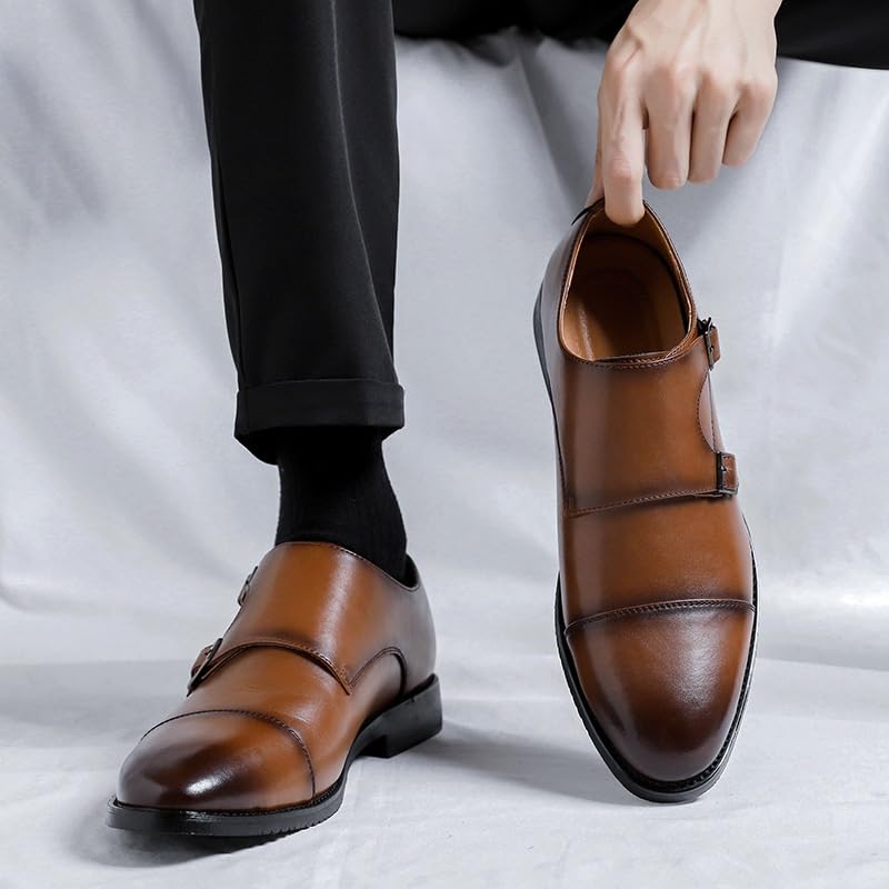 Mens Oxford Dress Shoes Leather Uniform Slip On Breathable Non Slip Block Heel Anti-Slip Slip Resistant Wedding3