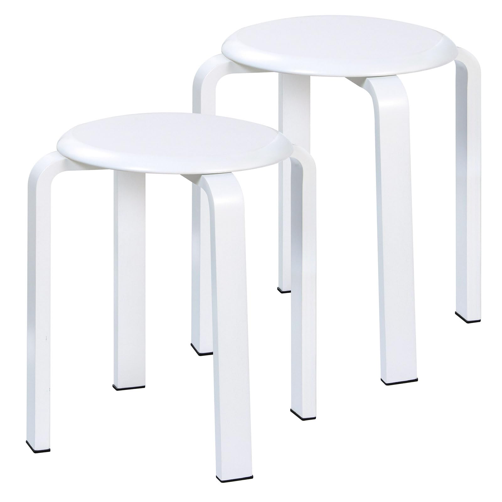 Yawinhe Wood Stools, Portable Barstools with Round Top, AntiSlip Felt