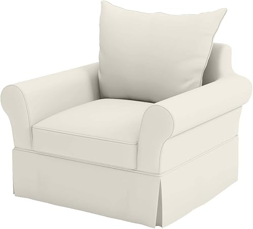 Funda de sofá de algodón (ancho es de 39 pulgadas, no 43 pulgadas). Solo compatible con el sillón Pottery Barn PB Comfort Roll. Una funda de