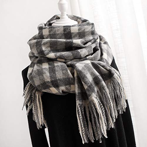 Écharpe à carreaux chauds pour femme grand poncho idéal pour les sorties hivernales