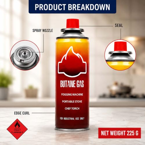 Image of Portable Gas Stove Camping Cooking Set, Small Gas Stove For Travelling Light Weight Gas Burner (1 Gas stove + 1 Gas Canister)