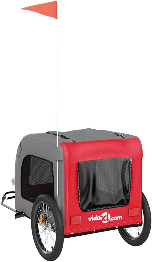 Pet Bike Trailer for Dogs, Foldable Bicycle Pet Stroller with Water-Resistant Oxford Fabric, Durable Iron Frame, 99 lbs Capacity for Outdoor Riding