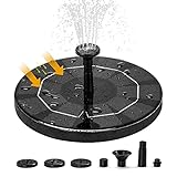 Solar Springbrunnen für Außen,3.5W Solar Teichpumpe mit 180mm Durchmesser Solar Panel, Solar Wasserpumpe,Solar Schwimmender Fontäne Pumpe mit 6 Fontänenstile für Springbrunnen Vogel-Bad Fisch-Behälter