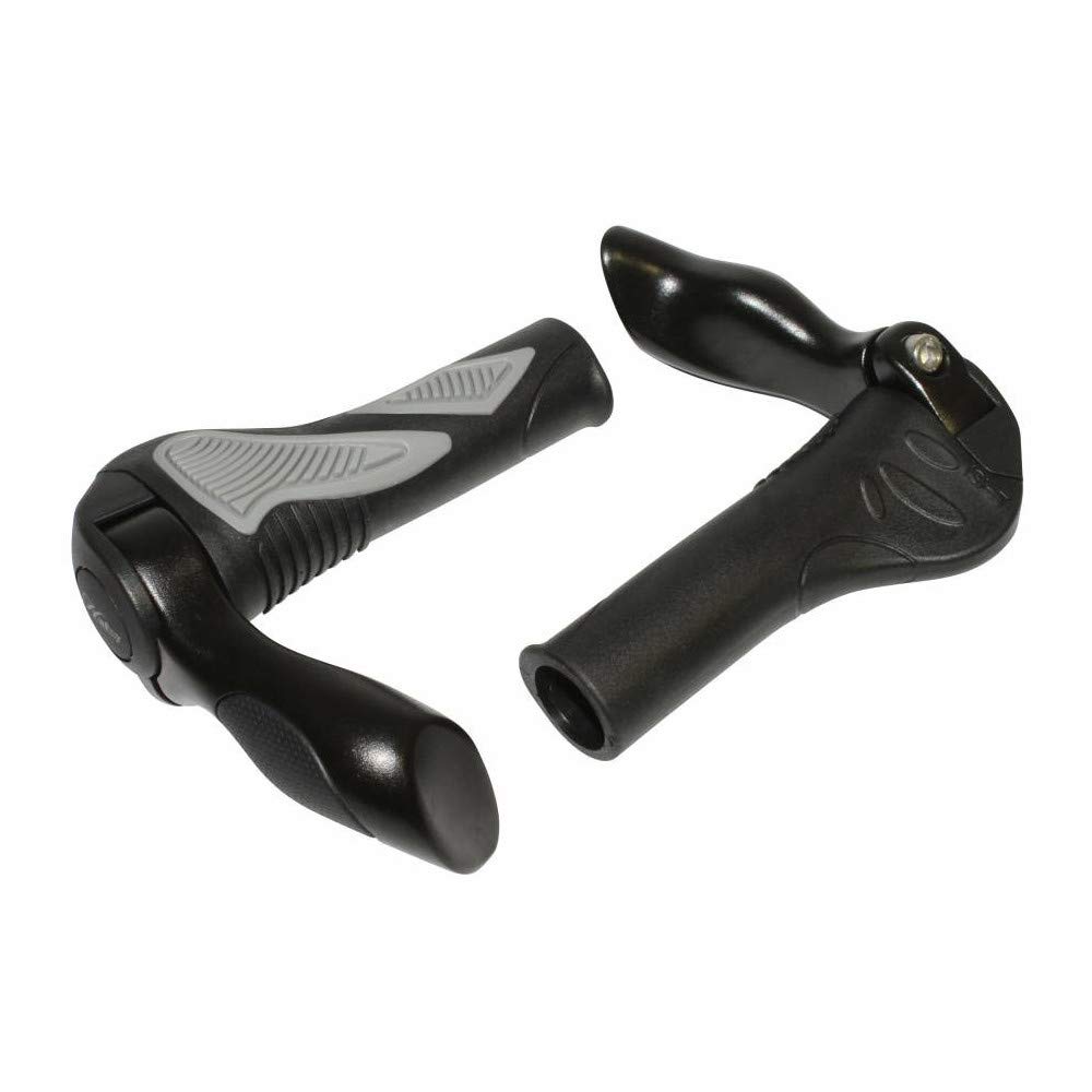 P2R (Cycle) Poignee VTT hafny Noir-Gris avec Embout de Cintre integre 130mm (Paire)