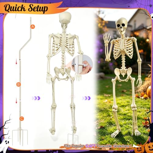 Skeleton Stand for Yard, Hidden Ground Stake for Halloween Skeletons(1Pack) - 5