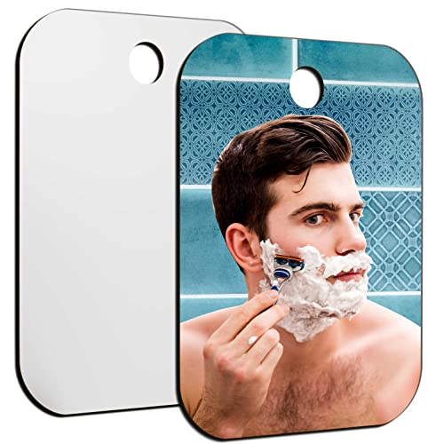 2 Pack Shower Mirrors For Shaving Fogless,Small 6"X4",Camping Travel Shaving Mirrors For Men,Bathroom Mirror Wall Mounted Handheld Unbreakable Locker Mirror,Portable For Makeup Shatterproof Plastic #TOP1
