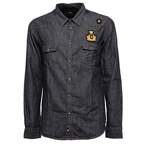 Camicia uomo cotton blue pour un look casual chic le week-end