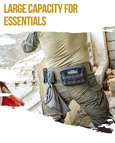 Onetigris Dump Pouch - Tactical Belt Mounted Molle Dump Pouch, Roll Up Foldable Magazine Mag Pouch, Quick-Release Utility Waist Bag, Balck #TOP2