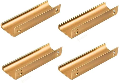 LQZAXSRDR Concealed Drawer Handles, Concealed Cupboard Handles Drawer Pulls 64/96/128/160mm Gold, Black(4pcs,160mm)
