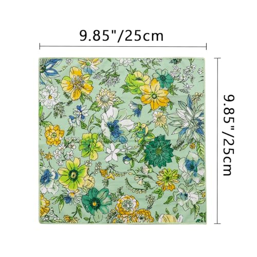 Image of Floral Pocket Squares for Men with Holder Printed Flower Mens Handkerchief Cotton Suit Pocket Hanky for Wedding
