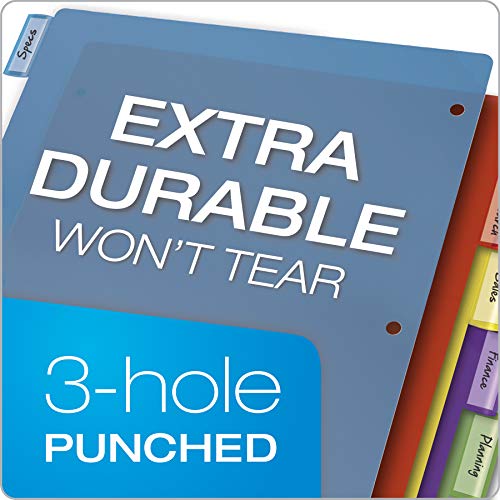 Cardinal Plastic Binder Dividers Without Pockets, 5-Tab, Insertable Multicolor Tabs, Letter Size,1 Set (84018), Assorted #TOP2