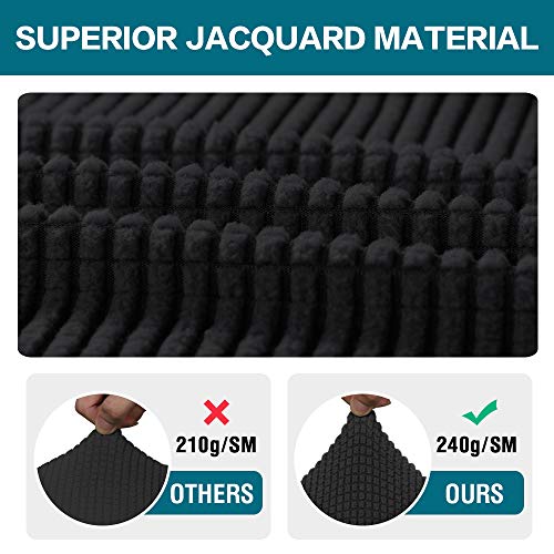 Turquoize Stretch Armrest Covers For Chairs And Sofas Couch Arm Covers For Sofa Spandex Jacquard Armrest Covers Anti-Slip Furniture Protector Washable Armchair Slipcovers For Recliner Set Of 2, Black #TOP2