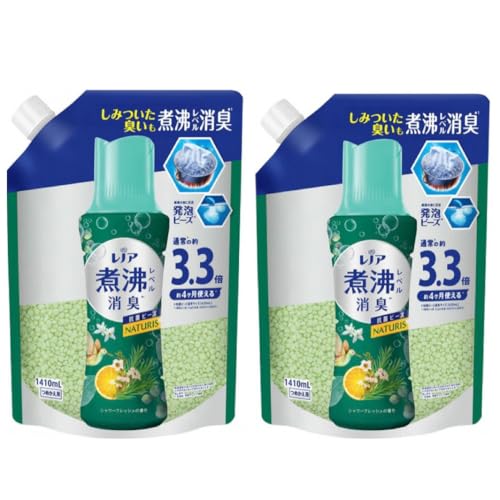 まとめ買い 2個セット レノア 煮沸レベル消臭抗菌ビーズ ナチュリスシャワーフレッシュの香り 詰め替え 超特大 1410mL