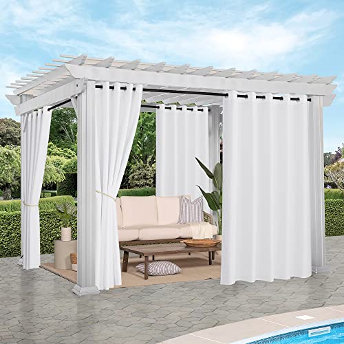 NICETOWN Canvas Outdoor Curtains for Patio Waterproof Extra Wide, Rustproof