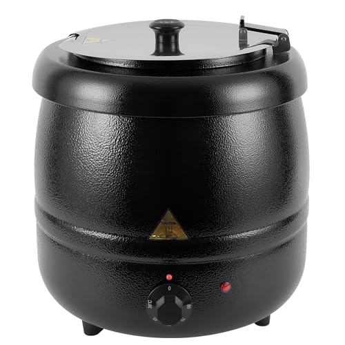 Commercial Soup Warmer 10QT/13QT Electric Soup Kettle with Detachable Lid Stainless Steel Insert Pot for Buffet/Restaurant/Party/Catering