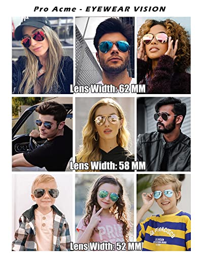 Image of Pro Acme Polarized Aviator Sunglasses for Men and Women 100% UV Protection, 58mm