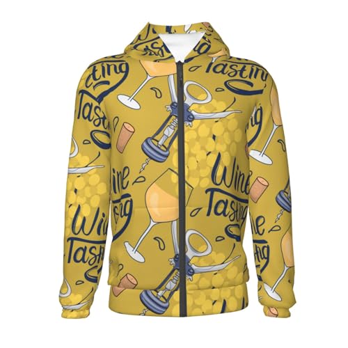 White Wine Seamless Kid Hoodies Boys Zip Up Sweatshirts Girls Pullover with Pocket2