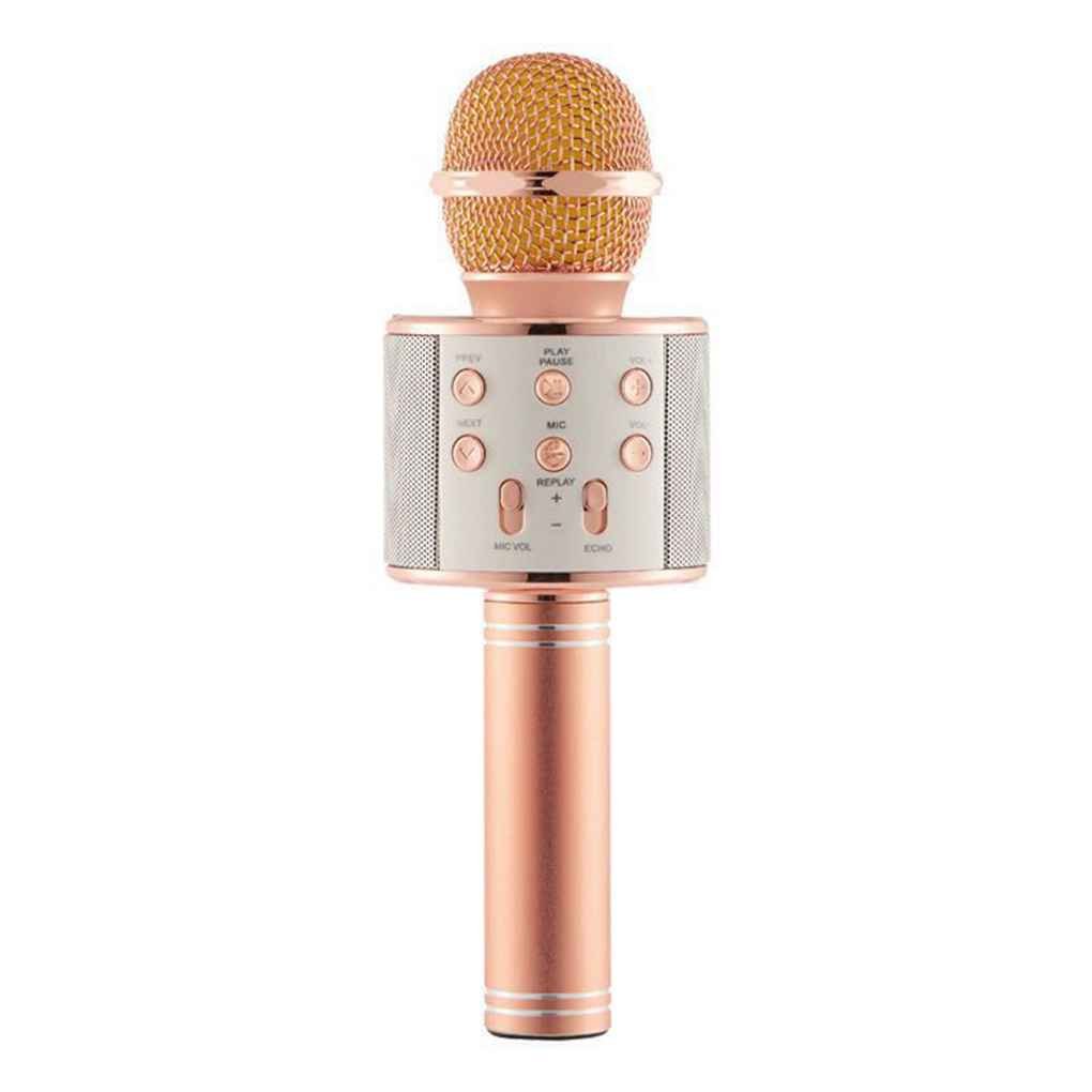 AotejiaWS858 Bluetooth Microphone Speaker Karaoke KTV Wireless Microphone for iPhone/Samsung Rose Gold