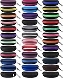 Leumoi Hard Sunglasses Case Bulk EVA Portable Travel Zipper Eyeglasses Case with Plastic Hook for Men Women Safety Goggles(Multicolor,Oxford Fabric, Knitted Fabric)
