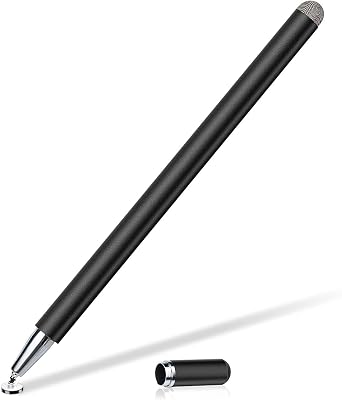 Stylus Touch Screen Pen Fiber Tip Compatible with TCL NxtPaper 11/Tab 11, Aluminum Lightweight Black