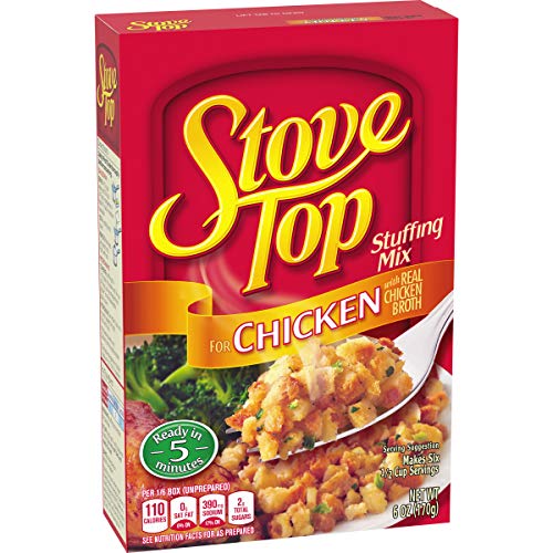 Image of Stove Top Chicken Stuffing Mix, Instant Side Dish for Chicken and Holiday Meals, Savory Seasoned Bread Stuffing, Ready in 5 Minutes, 6 Ounce Boxes (Pack of 12)