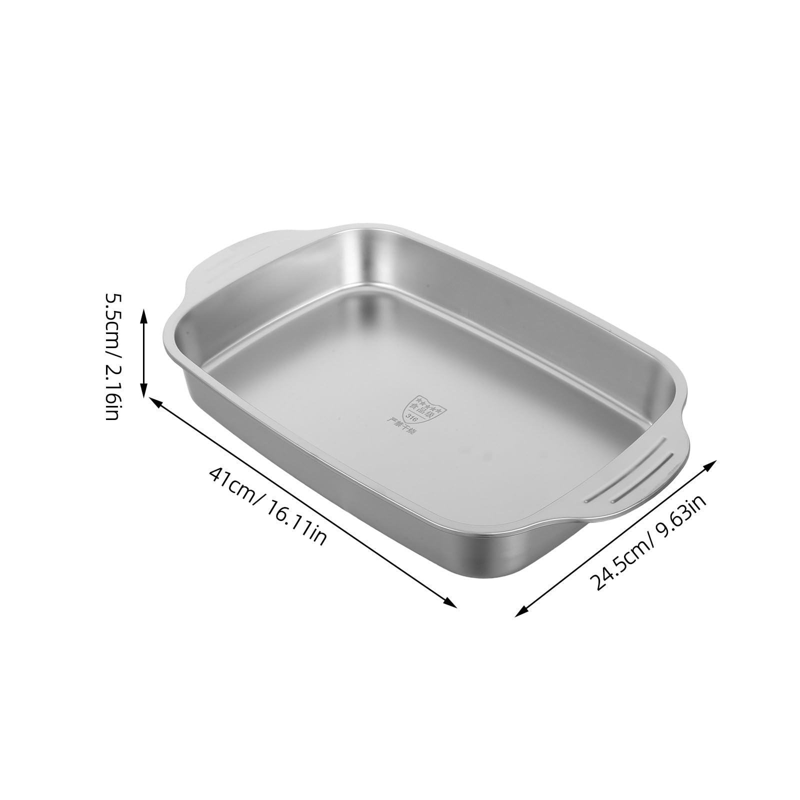 Edelstahl Backblech, rechteckige Fisch Servierplatte für Fisch und Gemüse, antihaft, silber, zum Grillen und Servieren