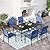 SUNSHINE VALLEY 7 Piece Outdoor Dining Chairs Blue,Steel Dining Table with 1.57" Umbrella Hole,Patio Dining Set for Outdoor Kitchen Lawn Garden,with 6 Pieces Chairs.