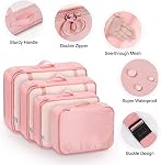 Packing Cubes for Suitcases, 9 Set Compression Storage Travel Luggage Organizers with Toiletry Bag, Shoe Bag & Electronics Bag - Luggage Organizers Suitcase Travel Accessories (Pink)