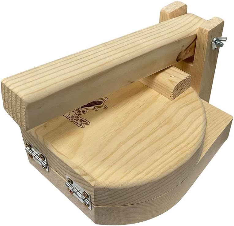 Round Wooden Tortilla Press Empanadas Corn Flour Tacos Dough Pressing Maker 10"
