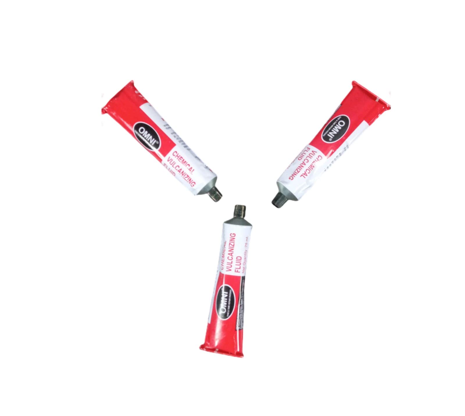 Omni Chemical Vulcanizing Fluid (CVF 75 ml) Adhesive/Solution Tube for Tyre & Tube Repair Patches Pack of 3 Pcs.