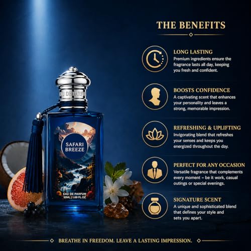 Image of French Avenue Safari Breeze Eau De Parfum 100ml | Premium Long Lasting Fresh Fruity Fragrance for Men & Women | Grapefruit, Blackcurrant, Coconut, Mint & Vetiver Notes