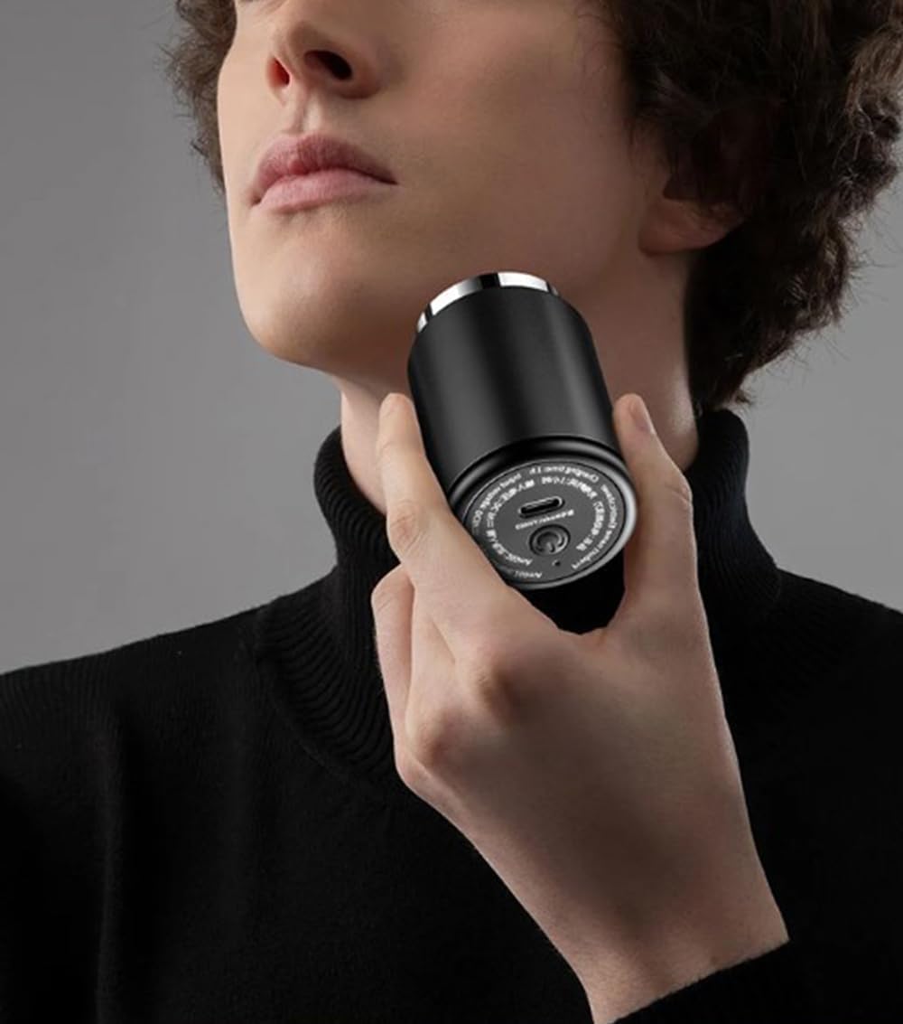Generico Mini Rasoio Elettrico, Impermeabile Ipx7 E Portatile | Ricarica Tramite Usb Per Una Lunga Durata Della Batteria, Lama Autoaffilante A Doppio Anello, Ideale Per I Viaggi Di Lavoro
