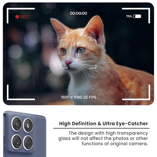 Image of ArmourPro Camera Rings Tempered Glass for Motorola Edge 60 Fusion, Tough HD Individual Aluminum Alloy Rings 9H Camera Cover, Scratch-Resistant,Camera Lens Protection| Silver, 1 Pack