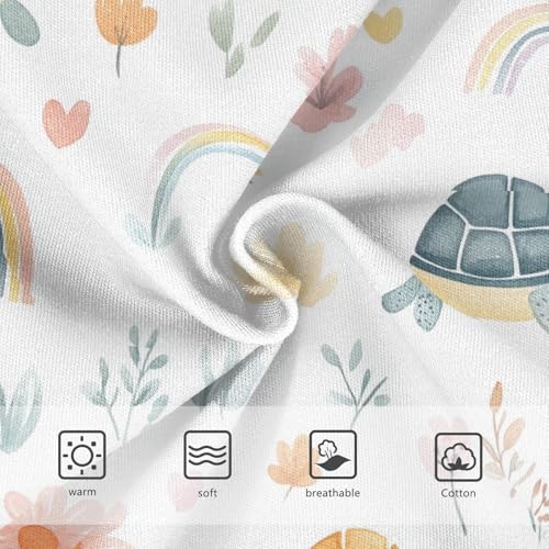 Wusikd Cute Turtles Girls' Underwear Cotton Rainbow Girls Briefs Soft Toddler Underwear 2T3
