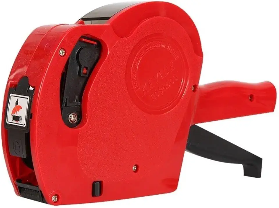 Etiquetadora Rotuladora De Preço Manual MAIS Refil Com Etiquetas De Preços 8 Dígitos Diversos Caracteres Códigos Datas Fácil Manuseio Portátil PREMIUM ONYK (VERMELHO)