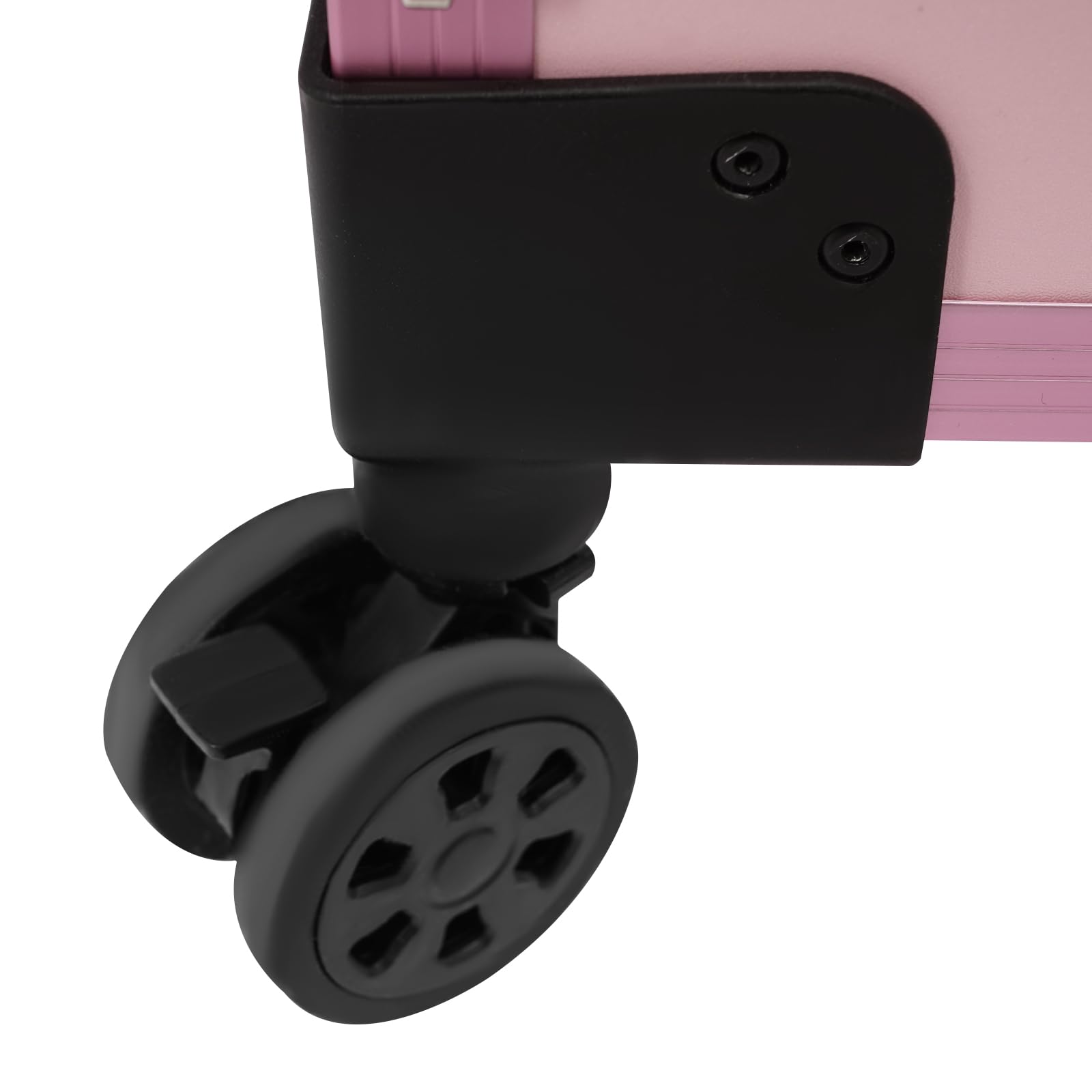Professioneller Kosmetikkoffer Trolley 2 In 1 Schminkkoffer mit Tisch Bis 50KG Maniküre Tisch mit 3 Schubladen, LED Spiegel, 4 Rollen Multifunction Kosmetik Koffer Friseurkoffer (Rosa)