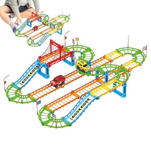 Circuit De Course De Voiture - Ensemble de Jouet à Rampe pour Les Activités d'Intérieur - Piste de Voiture Jouet,pour Noël 3 Ans Et Plus Filles Garçons Bébé Et pour Jeu À La Maison