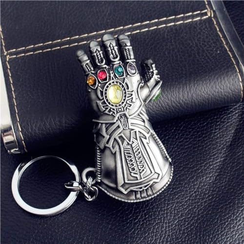 Image of Yaa Catchy Avengers Thanos hand with all Infinity Stone Gauntlet and Double-Bladed Sword KeyChain Key ring best Gift for (Thanos Lovers) Keychains